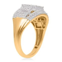 Weißer Diamant Ring 925 Silber Gelbgold Vermeil (Größe 19.00) Ca. 1.00 Ct -Schmuck Shoplc 7471948 3