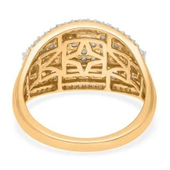 Weißer Diamant Ring 925 Silber Gelbgold Vermeil (Größe 19.00) Ca. 1.00 Ct -Schmuck Shoplc 7471948 4