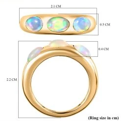 Natürlicher, äthiopischer Welo Opal Ring, 925 Silber Gelbgold Vermeil (Größe 19.00) Ca. 0.94 Ct -Schmuck Shoplc 7479691 6