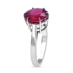 AA Afrikanischer Rubin (Fissure Gefüllt) Ring, 925 Silber Platiniert, (Größe 19.00) Ca. 5.35 Ct -Schmuck Shoplc 7480151 2