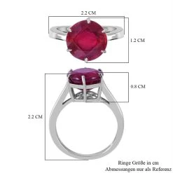 AA Afrikanischer Rubin (Fissure Gefüllt) Ring, 925 Silber Platiniert, (Größe 19.00) Ca. 5.35 Ct -Schmuck Shoplc 7480151 4
