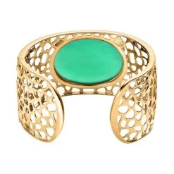 Grüner Onyx Armreif, Ca. 19 Cm, Vergoldet, Ca. 66.06 Ct -Schmuck Shoplc 7480652 4