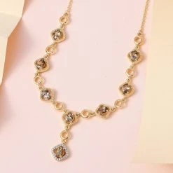 AA Natürlicher Goldener Tansanit, Weißer Zirkon Halskette Ca. 45 Cm 925 Silber Gelbgold Vermeil Ca. 2.75 Ct 10 AA Natürlicher Goldener Tansanit, Weißer Zirkon Halskette Ca. 45 Cm 925 Silber Gelbgold Vermeil Ca. 2.75 Ct -Schmuck Shoplc 7487235 2