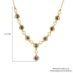 AA Natürlicher Goldener Tansanit, Weißer Zirkon Halskette Ca. 45 Cm 925 Silber Gelbgold Vermeil Ca. 2.75 Ct 13 AA Natürlicher Goldener Tansanit, Weißer Zirkon Halskette Ca. 45 Cm 925 Silber Gelbgold Vermeil Ca. 2.75 Ct -Schmuck Shoplc 7487235 5