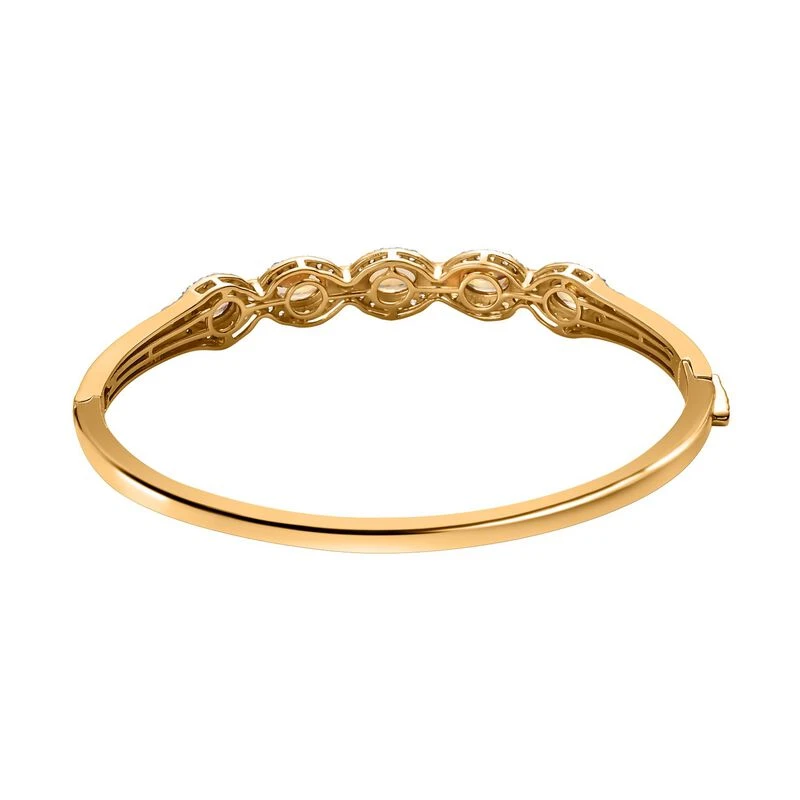 AA Natürlicher Goldener Tansanit, Weißer Zirkon Armreif Ca. 19 Cm 925 Silber Gelbgold Vermeil Ca. 4.37 Ct 7 AA Natürlicher Goldener Tansanit, Weißer Zirkon Armreif Ca. 19 Cm 925 Silber Gelbgold Vermeil Ca. 4.37 Ct – Bild 5