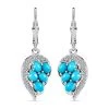 Amerikanische, Natürliche Sleeping Beauty Türkis, Weißer Zirkon Ohrringe 925 Silber Platiniert Ca. 2.36 Ct -Schmuck Shoplc 7487537