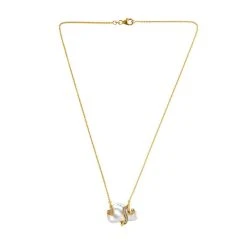 Weiße Barockperle, Weißer Zirkon Halskette, Ca. 45 Cm 925 Silber Gelbgold Vermeil Ca. 0.20 Ct 11 Weiße Barockperle, Weißer Zirkon Halskette, Ca. 45 Cm 925 Silber Gelbgold Vermeil Ca. 0.20 Ct -Schmuck Shoplc 7488184 3