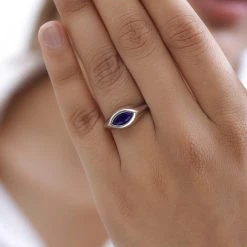 Masoala Saphir (Fissure Gefüllt) Ring, 925 Silber Platiniert (Größe 17.00) Ca. 1.71 Ct -Schmuck Shoplc 7488518 2