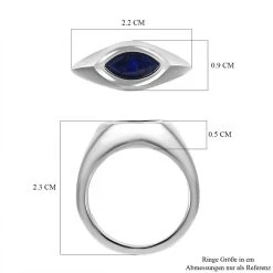 Masoala Saphir (Fissure Gefüllt) Ring, 925 Silber Platiniert (Größe 17.00) Ca. 1.71 Ct -Schmuck Shoplc 7488518 6
