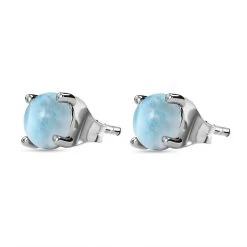 Larimar Ohrringe, 925 Silber Platiniert Ca. 3.10 Ct -Schmuck Shoplc 7488734 3