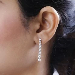 Moissanit Ohrringe 925 Silber Platiniert Ca. 2.36 Ct -Schmuck Shoplc 7489067 2