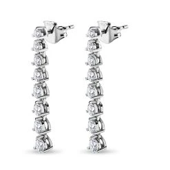 Moissanit Ohrringe 925 Silber Platiniert Ca. 2.36 Ct -Schmuck Shoplc 7489067 3