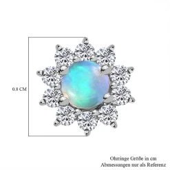 Natürliche, äthiopische Welo Opal, Weiße Zirkon Ohrringe 925 Silber Platiniert Ca. 0.93 Ct -Schmuck Shoplc 7489185 5