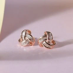 Natürlicher, Rosa Diamant Ohrringe 925 Silber Roségold Vermeil Ca. 0.25 Ct -Schmuck Shoplc 7489594 1