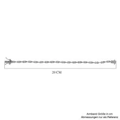 Weißes Diamant P3 Armband, Ca. 19 Cm, 925 Silber Platiniert Ca. 0.60 Ct -Schmuck Shoplc 7489825 4