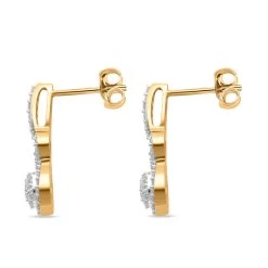 Weißer Diamant Ohrringe 925 Silber Gelbgold Vermeil Ca. 0.50 Ct -Schmuck Shoplc 7490895 3