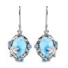Larimar, Blau Topas Ohrringe 925 Silber Platiniert Ca. 14.68 Ct -Schmuck Shoplc 7504202