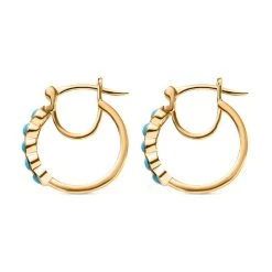 Amerikanische, Natürliche Sleeping Beauty Türkis Ohrringe 925 Silber Gelbgold Vermeil Ca. 0.88 Ct -Schmuck Shoplc 7504252 3