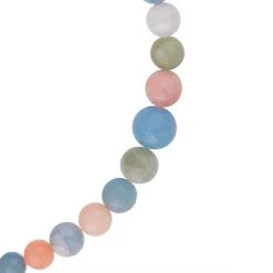 Mehrfarbige Beryll, Smaragd, Aquamarin, Morganit, Heliodor-Halskette, (7-12mm), Ca. 50 Cm 925 Silber Rhodiniert Ca. 347.50 Ct -Schmuck Shoplc 7504636 3