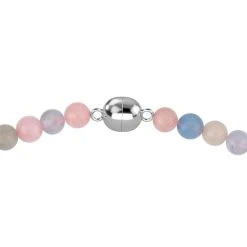 Mehrfarbige Beryll, Smaragd, Aquamarin, Morganit, Heliodor-Halskette, (7-12mm), Ca. 50 Cm 925 Silber Rhodiniert Ca. 347.50 Ct -Schmuck Shoplc 7504636 4