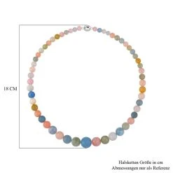 Mehrfarbige Beryll, Smaragd, Aquamarin, Morganit, Heliodor-Halskette, (7-12mm), Ca. 50 Cm 925 Silber Rhodiniert Ca. 347.50 Ct -Schmuck Shoplc 7504636 5