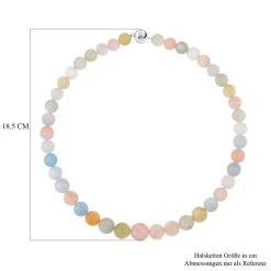 Mehrfarbige Beryll, Smaragd, Aquamarin, Morganit, Heliodor-Halskette (10-14 Mm), Ca. 50 Cm, 925 Silber Rhodiniert Ca. 522.50 Ct -Schmuck Shoplc 7504686 4