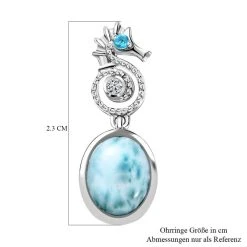 Larimar, Neon Apatit Ohrringe, 925 Silber Platiniert, Ca. 4.49 Ct -Schmuck Shoplc 7504704 5