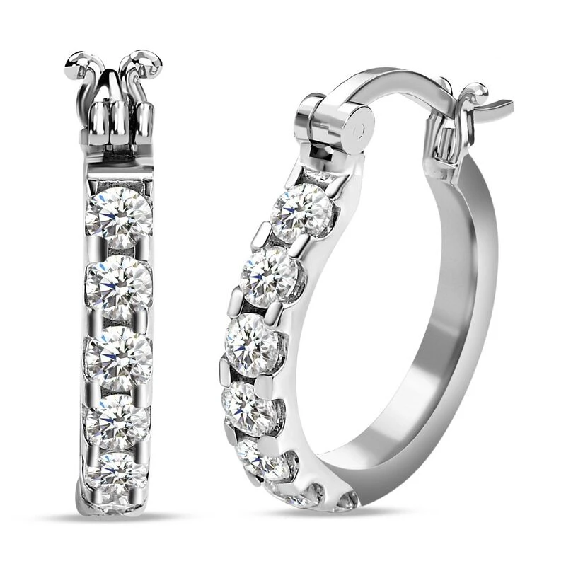 Moissanit Ohrringe, 925 Silber Platiniert Ca. 1.16 Ct 3 Moissanit Ohrringe, 925 Silber Platiniert Ca. 1.16 Ct