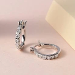 Moissanit Ohrringe, 925 Silber Platiniert Ca. 1.16 Ct 8 Moissanit Ohrringe, 925 Silber Platiniert Ca. 1.16 Ct -Schmuck Shoplc 7504749 1