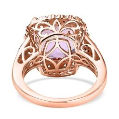 Rose De France Amethyst, Weißer Zirkon Ring, 925 Silber Rosévergoldet, (Größe 20.00) Ca. 8.02 Ct -Schmuck Shoplc 7505618 4