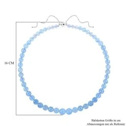 Aquamarin Halskette Ca. 45 Cm 925 Silber Rhodiniert Ca. 244.00 Ct -Schmuck Shoplc 7506300 4