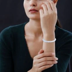 AAA Espirito Santo Aquamarin Armband, (7-8mm), 18 Cmca. 90.00 Ct -Schmuck Shoplc 7506322 2