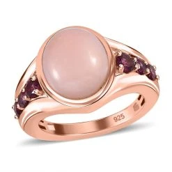 Natürlicher Peruanischer Rosa-Opal, Rhodolith Granat Ring, 925 Silber Rosévergoldet (Größe 19.00) Ca. 4.71 Ct -Schmuck Shoplc 7508074 3