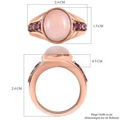Natürlicher Peruanischer Rosa-Opal, Rhodolith Granat Ring, 925 Silber Rosévergoldet (Größe 19.00) Ca. 4.71 Ct -Schmuck Shoplc 7508074 6
