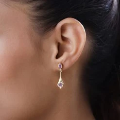 Ilakaka Rosa Saphir (Fissure Gefüllt) Ohrringe 925 Silber Vergoldet Ca. 1.71 Ct -Schmuck Shoplc 7508143 2