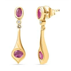 Ilakaka Rosa Saphir (Fissure Gefüllt) Ohrringe 925 Silber Vergoldet Ca. 1.71 Ct -Schmuck Shoplc 7508143 3