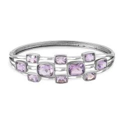 Schmuck Shoplc 27 Rose De France Amethyst Armreif, Ca. 19 Cm Edelstahl Ca. 14.00 Ct