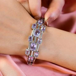Rose De France Amethyst Armreif, Ca. 19 Cm Edelstahl Ca. 14.00 Ct -Schmuck Shoplc 7508964 2