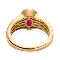 Afrikanischer Rubin (Fissure Gefüllt), Weißer Zirkon Ring, 925 Silber Vergoldet (Größe 17.00) Ca. 2.99 Ct -Schmuck Shoplc 7510664 5