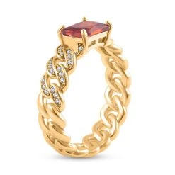 Roter Zirkonia, Weißer Zirkonia Ring, Reines Messing (Größe 16.00) Ca. 0.30 Ct -Schmuck Shoplc 7510834 4
