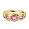 Ilakaka Rosa Saphir (Fissure Gefüllt) Ring, 925 Silber Vergoldet, (Größe 17.00), Ca. 1.31 Ct -Schmuck Shoplc 7511203