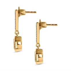 Triphan, Weißer Zirkon Ohrringe 925 Silber Gelbgold Vermeil Ca. 2.24 Ct -Schmuck Shoplc 7511437 3