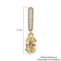 Triphan, Weißer Zirkon Ohrringe 925 Silber Gelbgold Vermeil Ca. 2.24 Ct -Schmuck Shoplc 7511437 4
