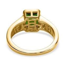 Natürlicher Chromdiopsid, Weißer Zirkon Ring, 925 Silber Vergoldet (Größe 21.00) Ca. 2.52 Ct -Schmuck Shoplc 7511676 5