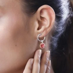 Sunset Triplette Quarz, Weißer Zirkon Ohrringe, 925 Silber Platiniert Ca. 4.68 Ct -Schmuck Shoplc 7511699 2