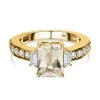 Triphan Weißer Zirkon Ring, 925 Silber Gelbgold Vermeil (Größe 17.00) Ca. 3.51 Ct -Schmuck Shoplc 7512422