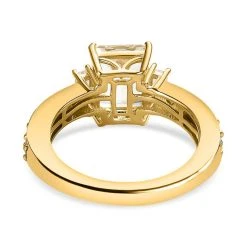 Triphan Weißer Zirkon Ring, 925 Silber Gelbgold Vermeil (Größe 17.00) Ca. 3.51 Ct -Schmuck Shoplc 7512422 5