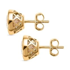 Moissanit Ohrringe, 925 Silber Gelbgold Vermeil Ca. 3.55 Ct -Schmuck Shoplc 7512578 3