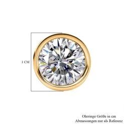 Moissanit Ohrringe, 925 Silber Gelbgold Vermeil Ca. 3.55 Ct -Schmuck Shoplc 7512578 5