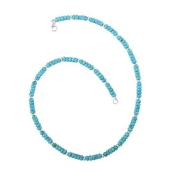 Limitierte Auflage - Mexikanisches Türkis Halskette, Ca. 45 Cm 925 Silber Ca. 85.00 Ct